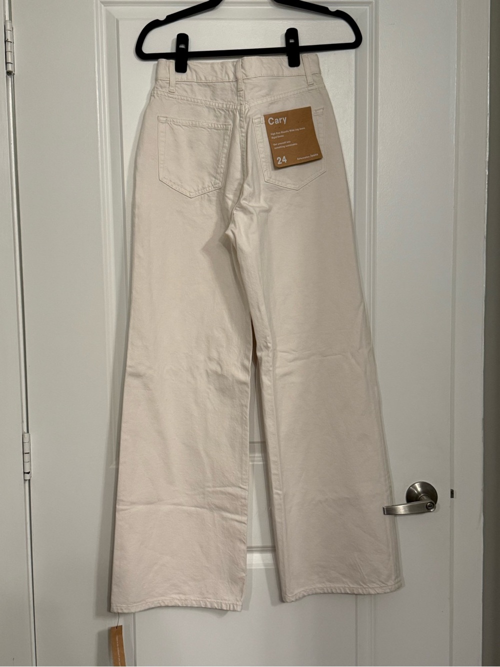NWT Reformation Cary High Rise Slouchy Wide Leg Jeans 24 Fior Di Latte - Picture 4 of 12